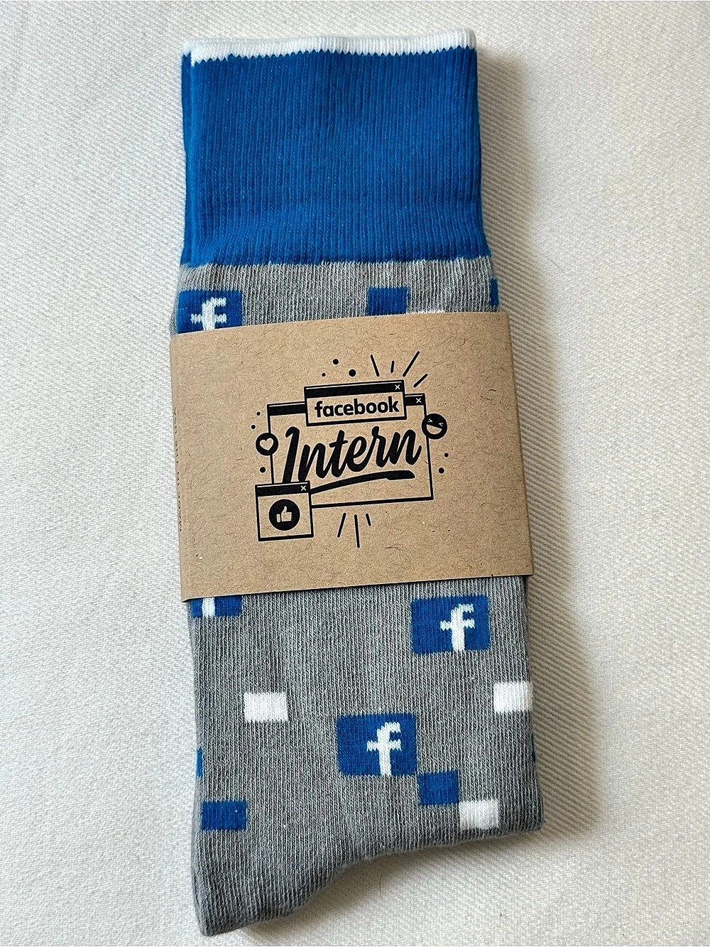 Facebook Intern Swag Socks Gray & Blue